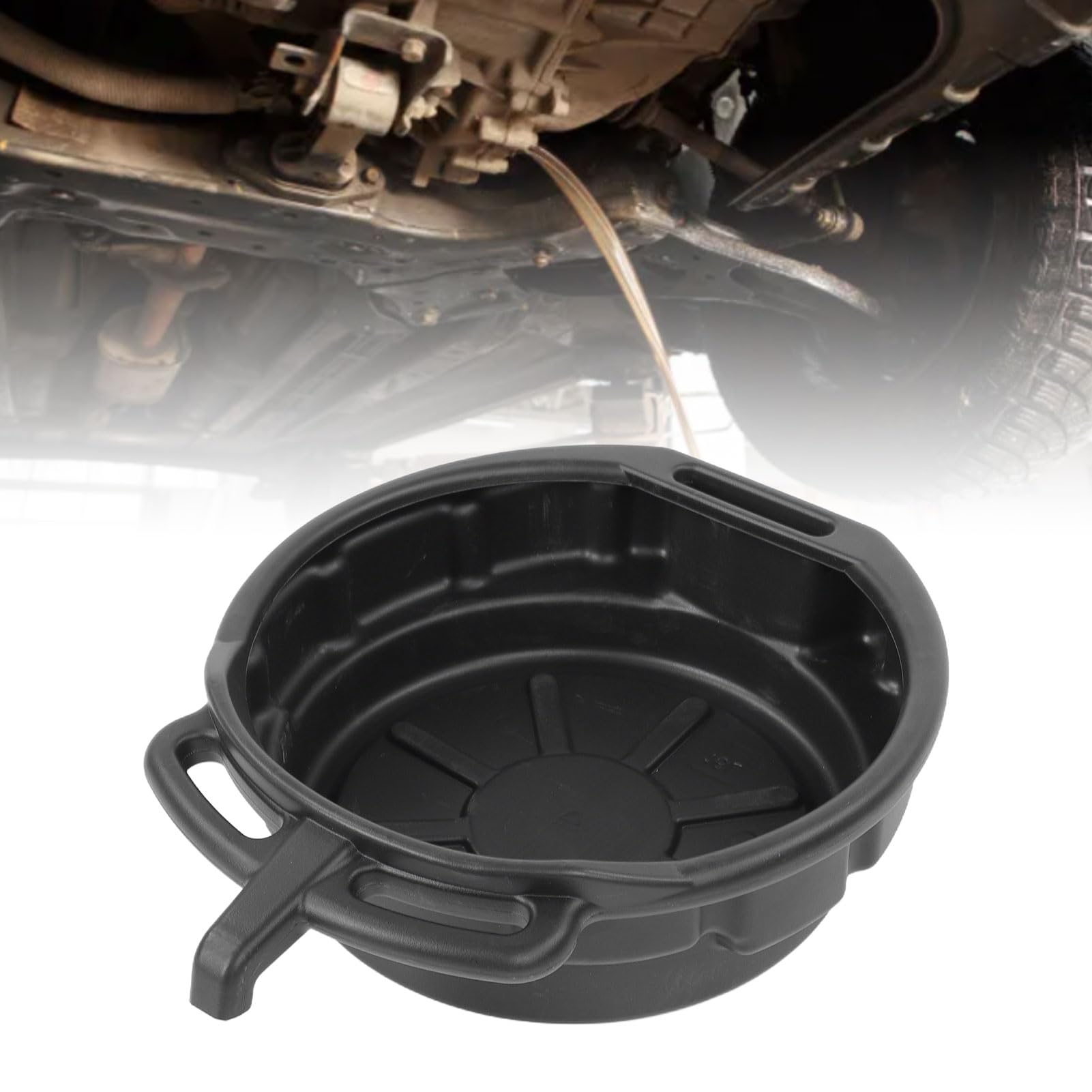 Tbest Bandeja de Drenaje de Aceite, Colector de Aceite Usado 16 L 4 Galones Perfil bajo Antisalpicaduras con Asas y Boquilla for Automoción y Motocicleta