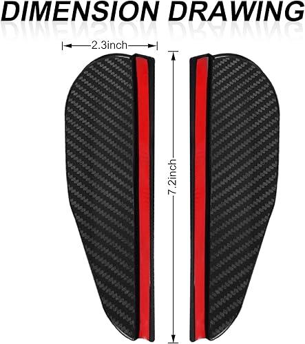 Miniatura 2 de 2 piezas de fibra de carbono para espejo lateral de automóvil, protector de cejas de lluvia, espejo retrovisor de automóvil, cubierta impermeable