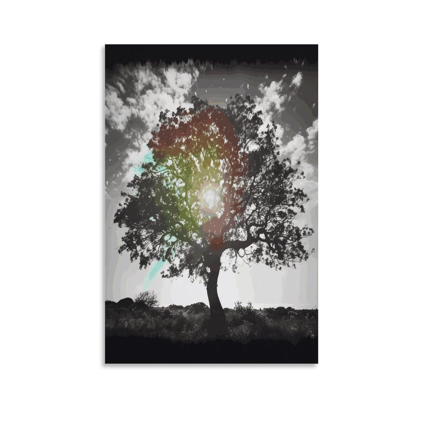 LDGSUPH Tree Art Canvas Wall Art Prints Hangable Decor Painting for Wall Prints Painting Artwork Modern Decorative Artwork Ready to Hang Wall Pictures for Home Decor 24x36inch(60x90cm)