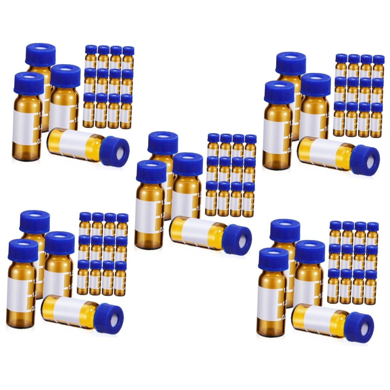 Gatuida 500stücke Kleine Glasvials Mit Deckeln Glasflaschen Für Probenentnahme Braune Fläschchen Mit Und Dichtung Für Flüssigkeiten Und Pulver