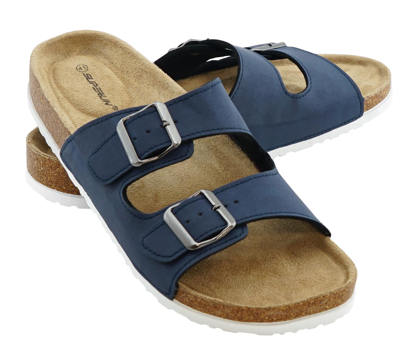 + Pantoletten Sandalen Hausschuhe Schlappen Clogs Kork Fußbett Gr. 36-49