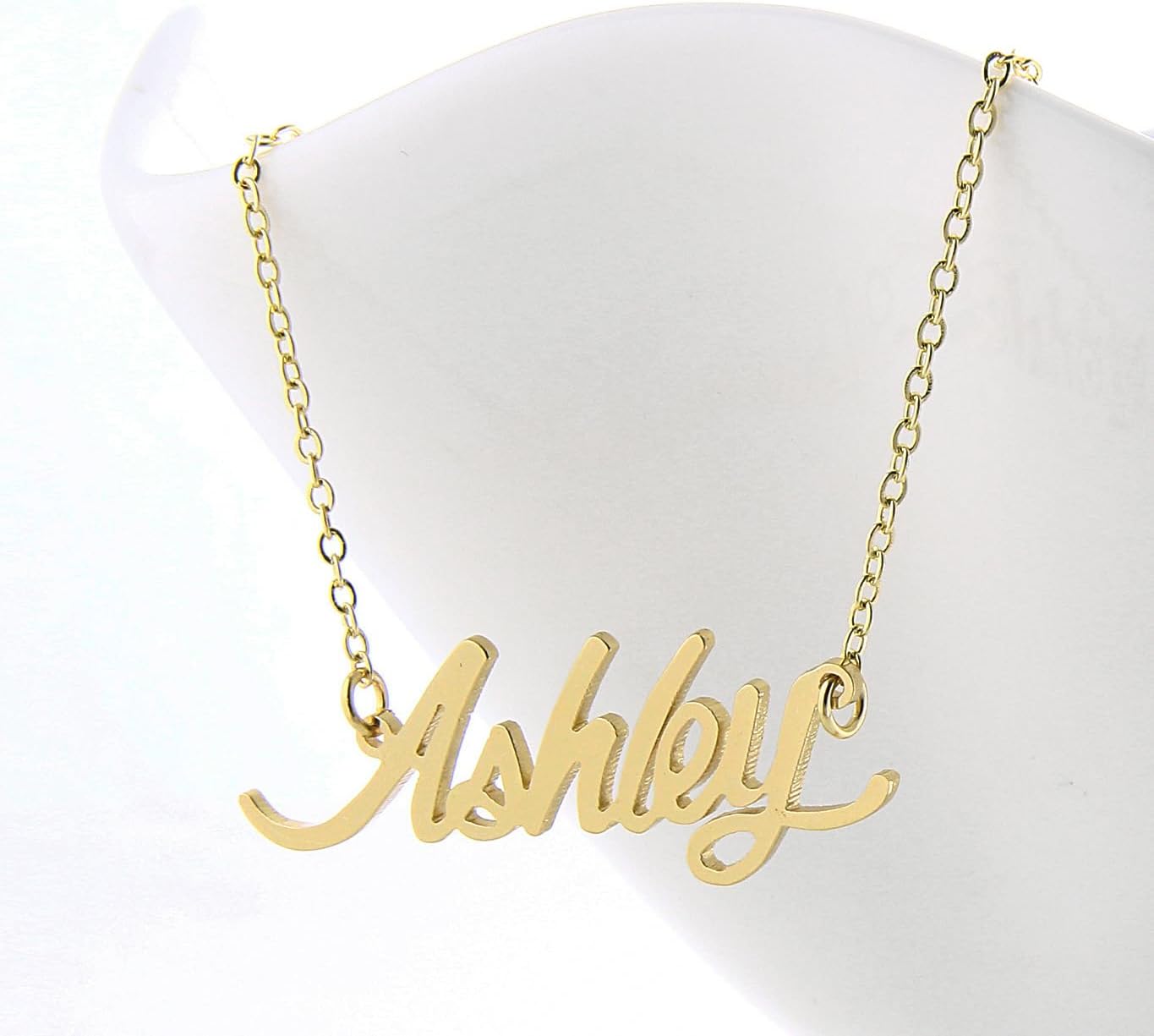 AOLO Personalized Name Necklace Custom Any Name Necklaces Customized Nameplate Stainless Steel Jewelry for Womens Mens - Image 3
