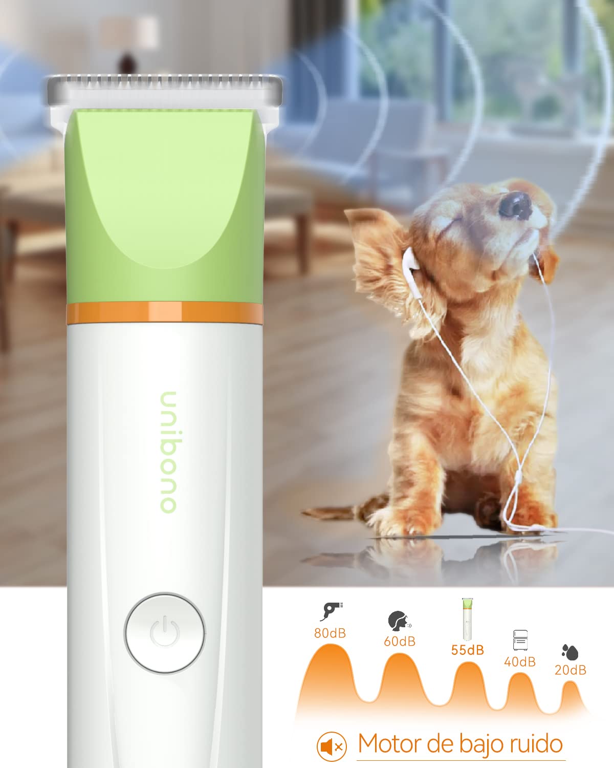 unibono Máquina de Cortar Pelo para Perros - Eléctrica, Bajo Ruido, Recargable, Impermeabilidad IPx7, Diseño Todo en Uno, aspirador pelo cortapelos mascotas perros - Ideal para Pequeños Perros y Gatos