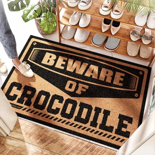 Tapis d'entrée de camping léger 50 x 80 cm motif crocodile pour porte extérieure