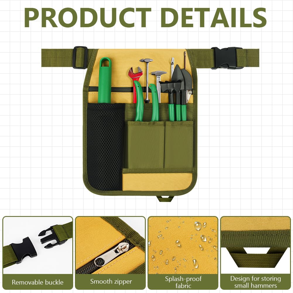 Aucuu Garden Tool Belt Bag, Adjustable Waist Bag, Portable Waterproof Gardening Belt Tool Pouch for Gardeners Carpenters - Image 3