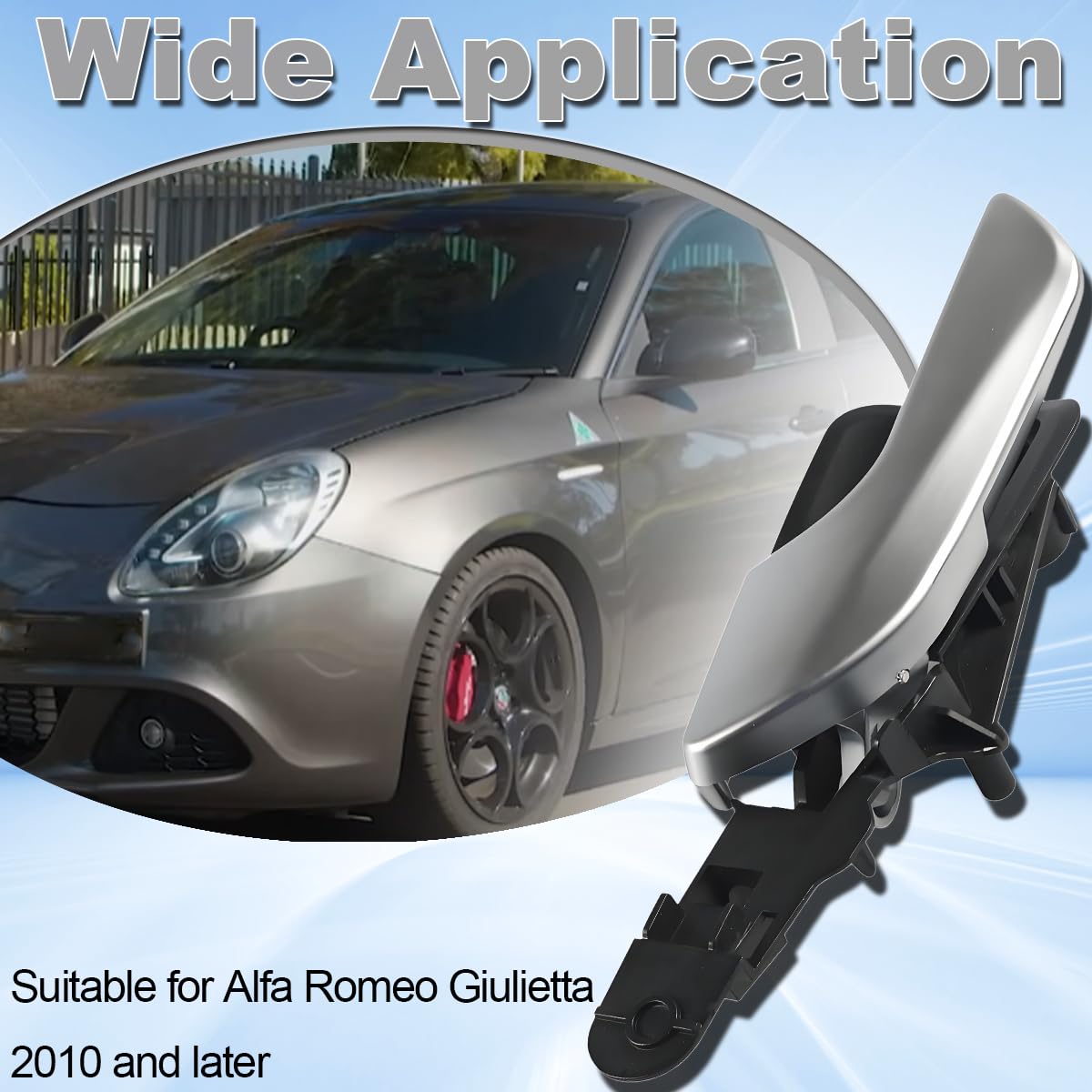 ZAMDOE Maniglia Interna Porta Anteriore Sinistra per Alfa Romeo Giulietta SX (dal 2010) 156092167 156092161 156092157 Lato Guida Maniglia Portiera