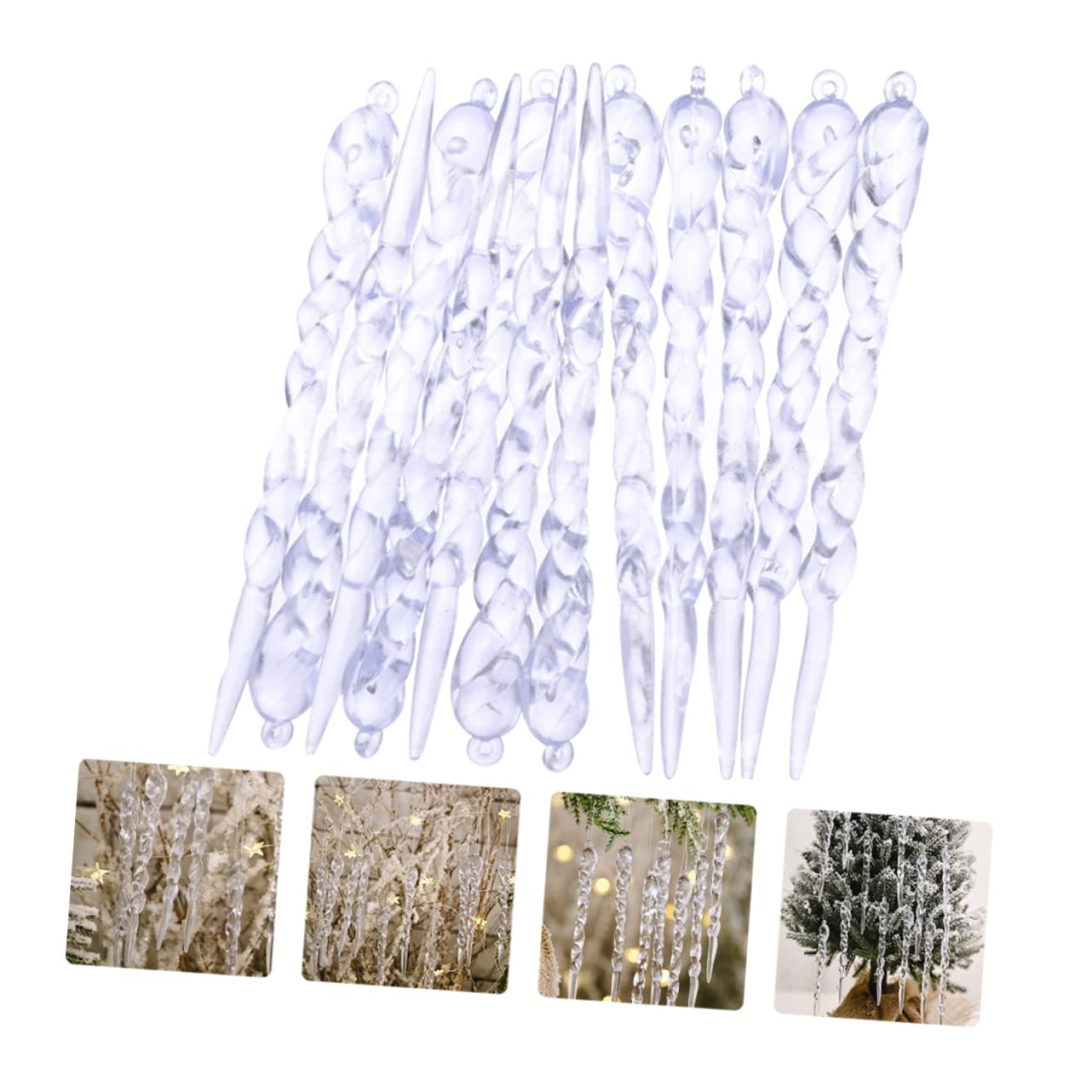 Eiszapfen Baumdeko 192 STK Dekorative Eiszapfen Weihnachtsanhänger Zum Aufhängen Partydekoration Weihnachtsbaum Hängende Weihnachtsanhänger Dekoration Ornament Acryl