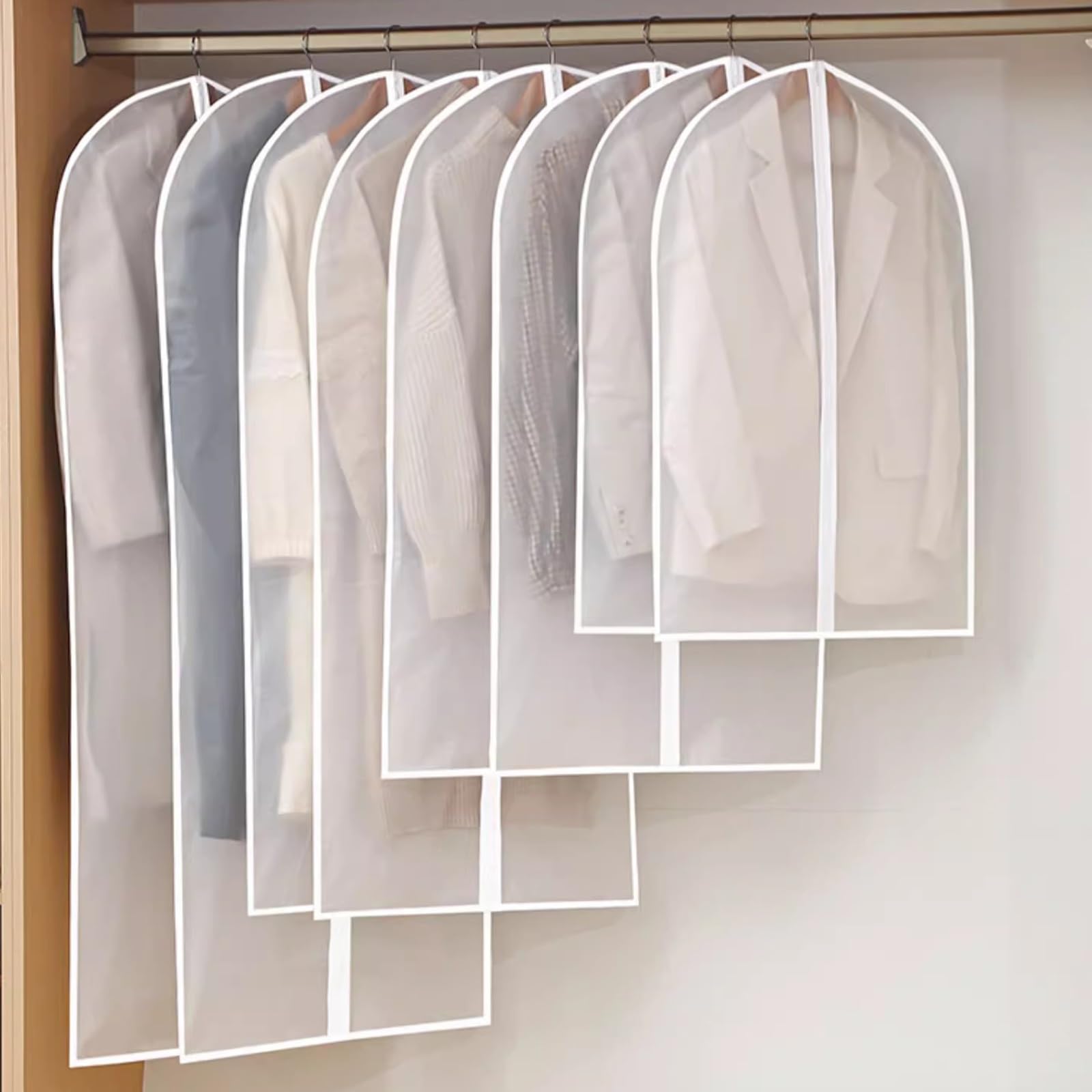 Garment bag, PEVA Translucent Storage Closet Garment Cover,Suitable for Coats, Suits And Dresses(60 * 120cm/24 * 47in)