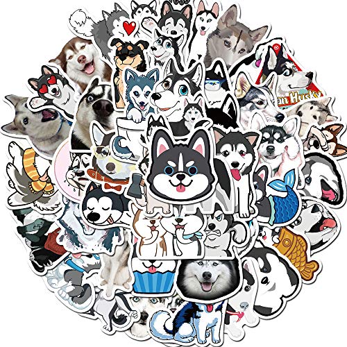 50 Pcs Husky Stickers for Kids Teens Adults Boys Girls Gift,Stickers Pack for Laptop,Skateboard,Luggage,Car,Bike
