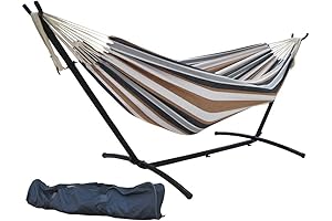 SueSport Double Hammock with Portable Stand (Desert Moon)