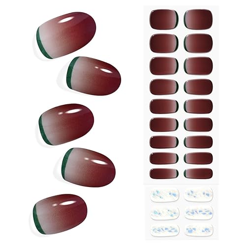 KING HORSE Calcomanías de uñas de gel semicuradas, 24 envolturas de esmalte de larga duración, uñas de gel semicuradas de calidad de salón, requiere