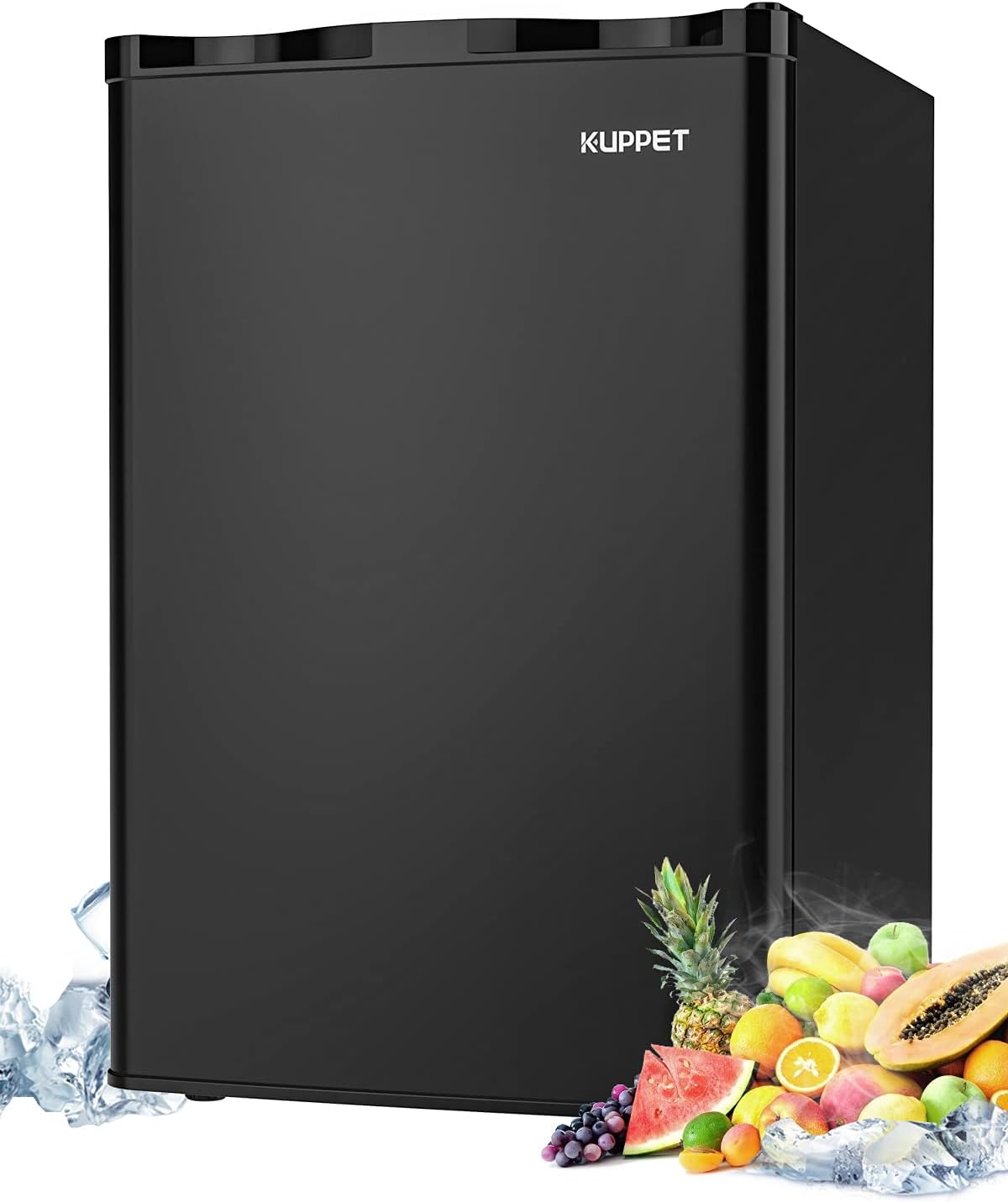 KUPPET Mini Refrigerator Compact Refrigerator-Small Drink Food Storage Machine for Dorm, Garage, Camper, Basement or Office, Single Door Mini Fridge, 4.5 Cu.Ft,Black