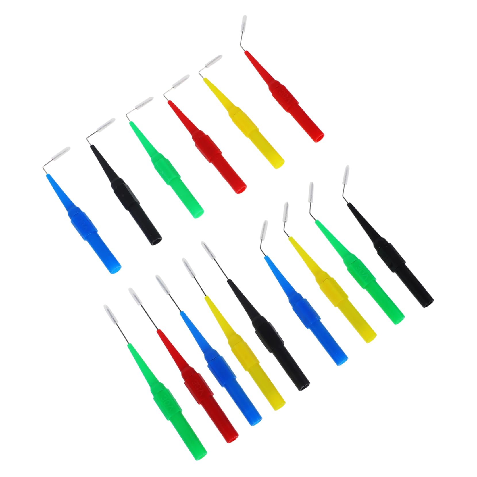 MAGICLULU 4 Set Puntali Tester Per Multimetro Test Per Automobilistici Misura Precisi E Resilienti Realizzati Rame E Inossidabile Per Spazi Ristetti E Isolamento Duro 15 Pezzi*4
