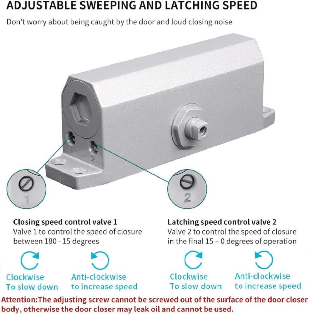 Buy Zerosun Door Closer Adjustable Hydraulic Door Closer For Residential And Commercial Medium Weight Doors Hold Open Online In Turkey B08k4j8wbr