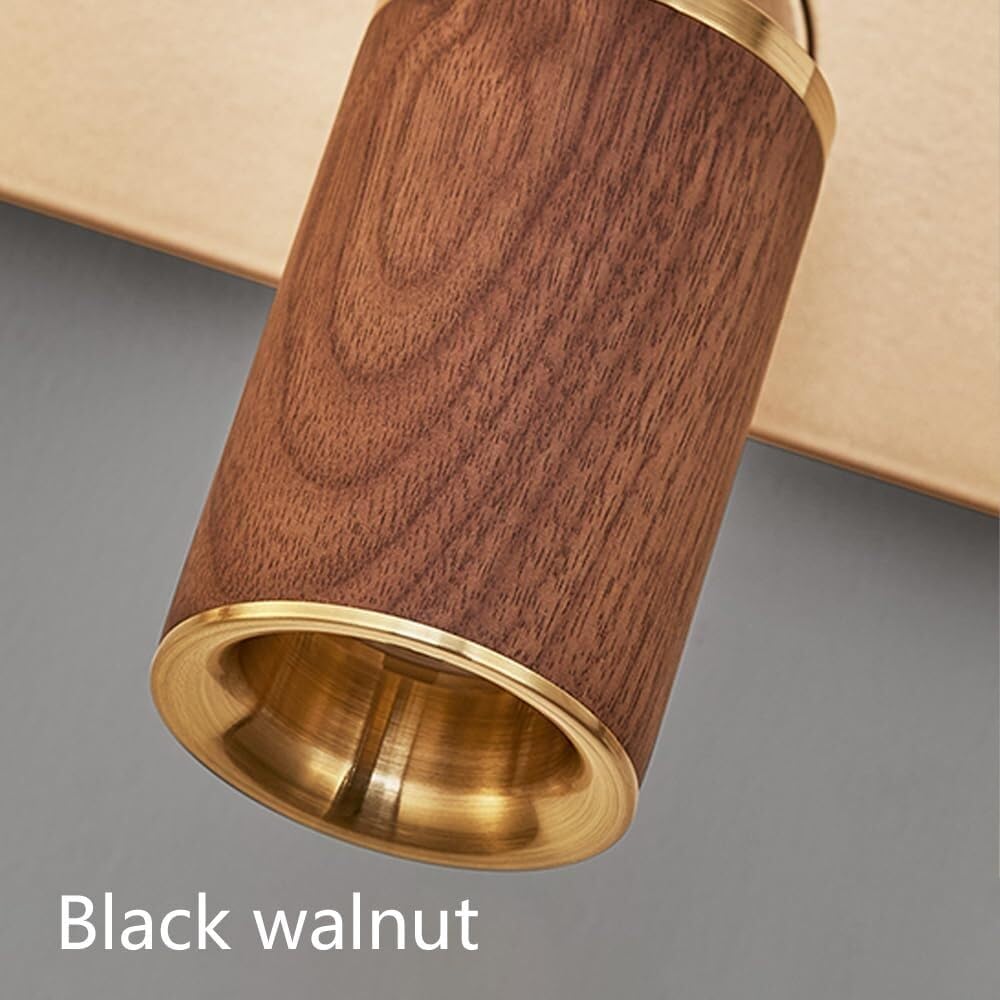 Genérico Aplique de Pared de Aluminio Dorado Mini Lámpara de Lectura Led para Mesilla de Noche con Pantalla de Nogal Luz de Montaje En Pared para Decoración de Dormitorio (Luz Neutra 1 Cabezal)