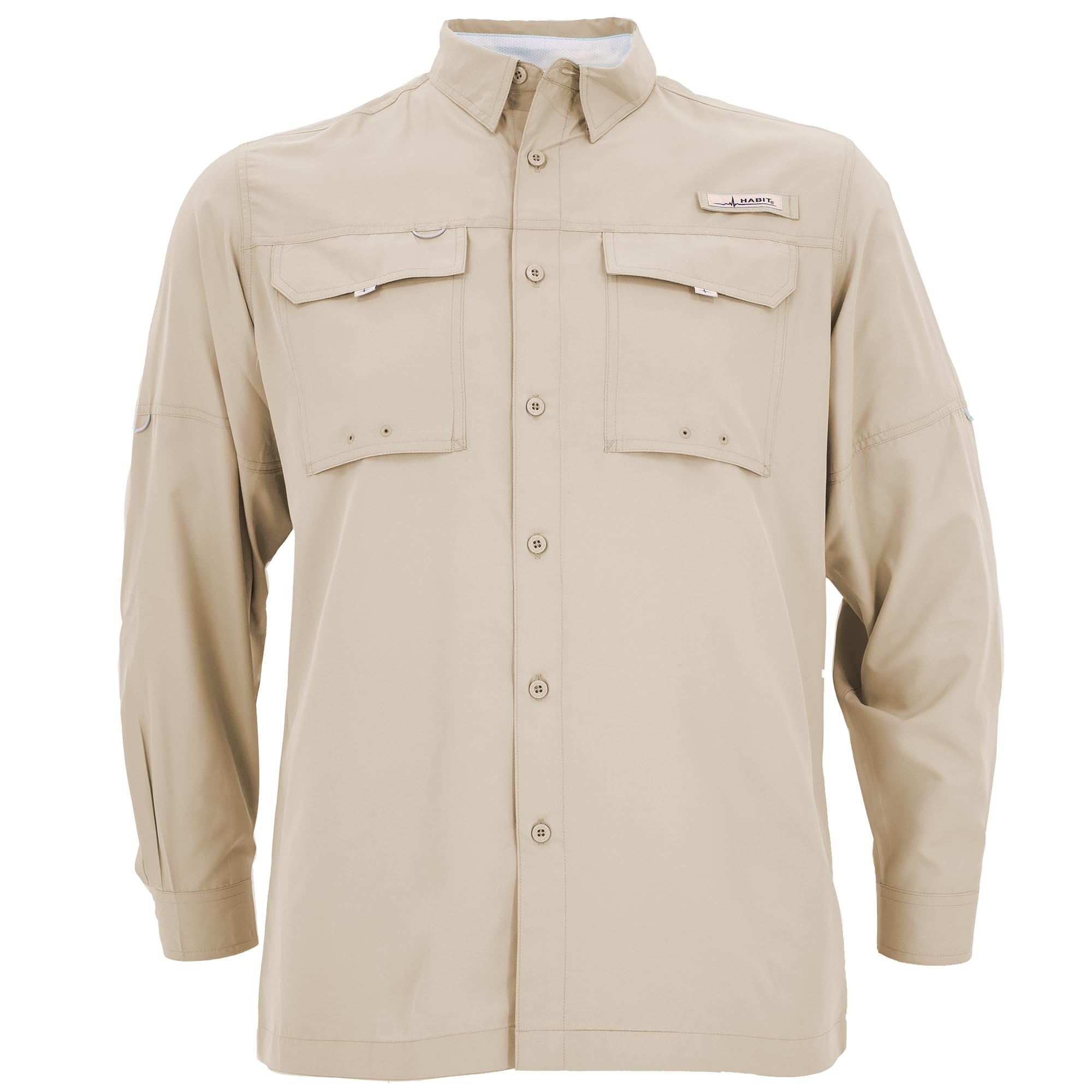 HABIT Men's Fourche Mountain Shirt Long Sleeve River Guide Fishing Shirt - UPF 40+ UV Proections