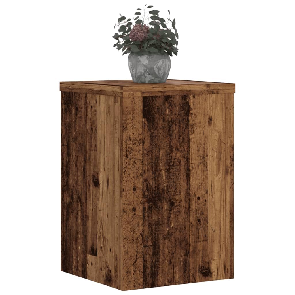 Stojak na rośliny 2 szt. 25 x 25 x 35 cm materiał drewnopochodny | Stabilna górna płyta, wypełniona piaskiem, odporna na wilgoć, ponadczasowe wzornictwo