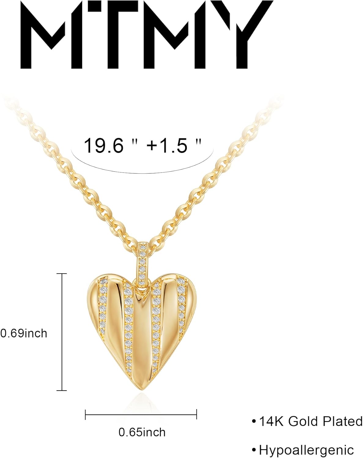 MTMY Layered Heart Necklaces for Women Stackable 14K Gold Plated Chain Necklace Layering CZ Heart Pendant Choker Necklaces Trendy Jewelry Set Valentines Day Gifts - Image 5