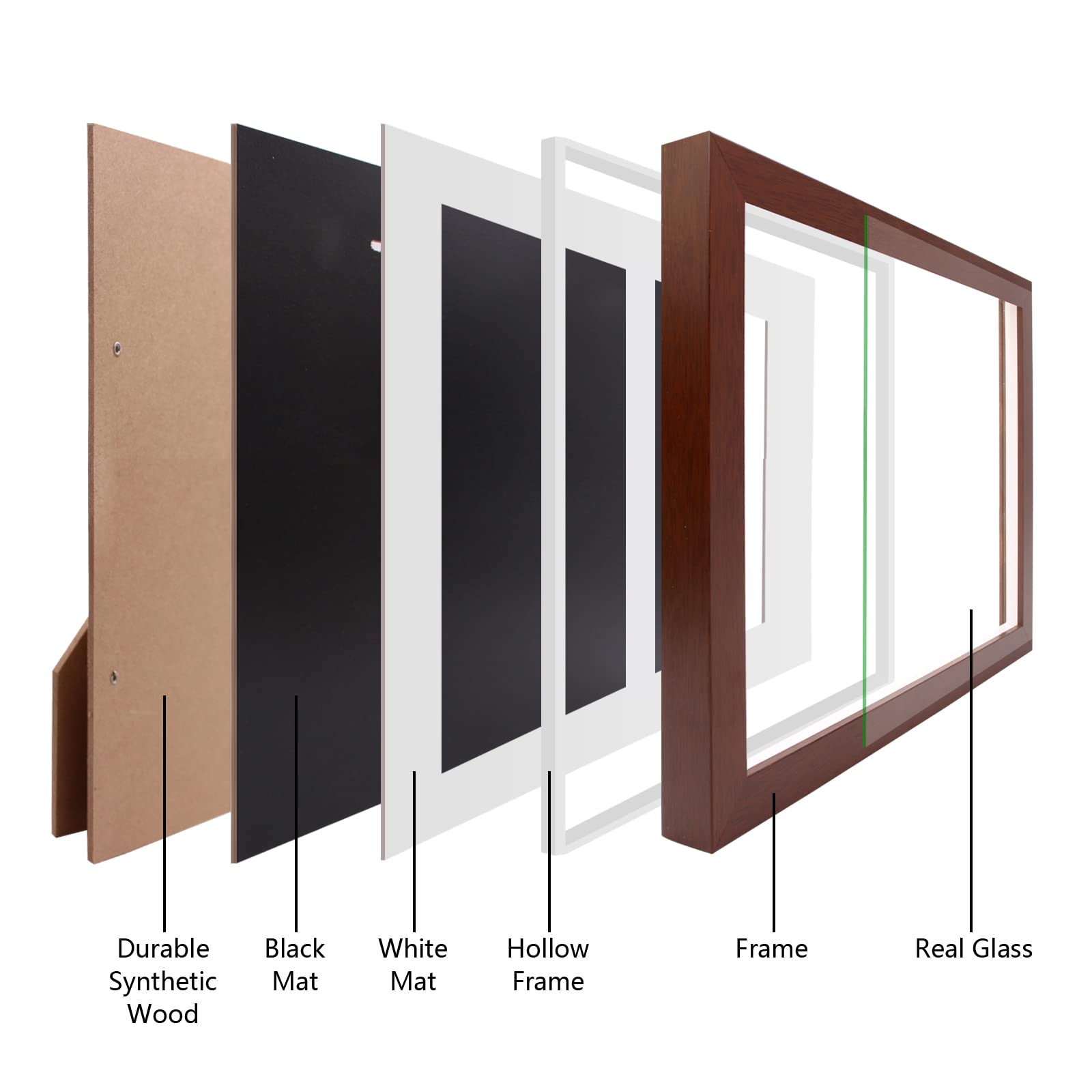 Medal Display Shadow Box Frame for Single Medal & Photo - Case for Runners, Marathon, Soccer, Football, Gymnastics, All Sports (Walnut Brown, A4)