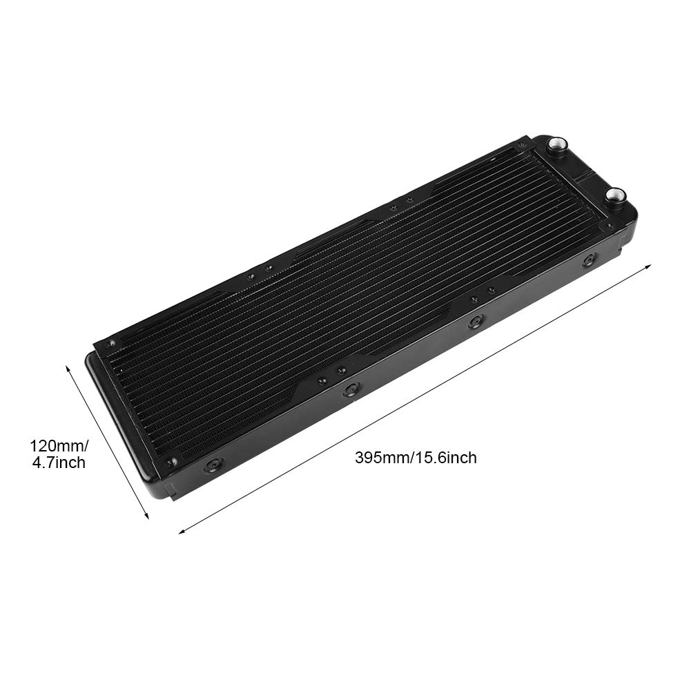 Radiatore per refrigerazione ad acqua da 120 mm/360 mm con filettatura a tubo, radiatore per refrigerazione ad acqua per computer PC con alette a forma di U, radiatore in alluminio (360 mm)