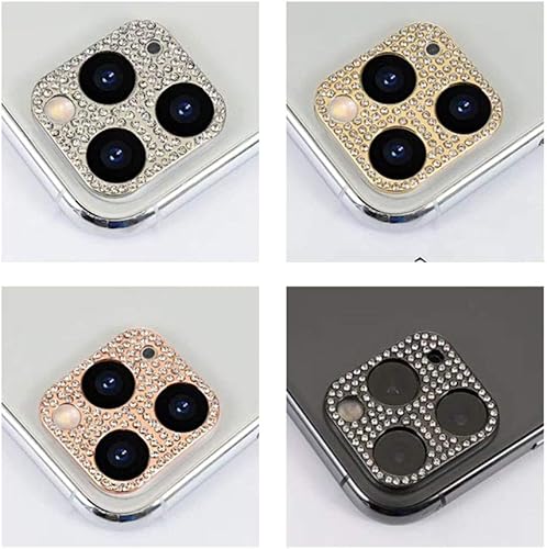 Miniatura 7 de Omorro Protector de lente brillante para iPhone 11, cubierta de cámara con purpurina 3D, diamantes de imitación, puntos brillantes, decoración de