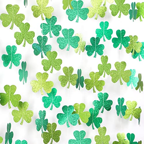 St-Saint Patricks-Day Decorations Shamrock Green-Garland - 35ft
