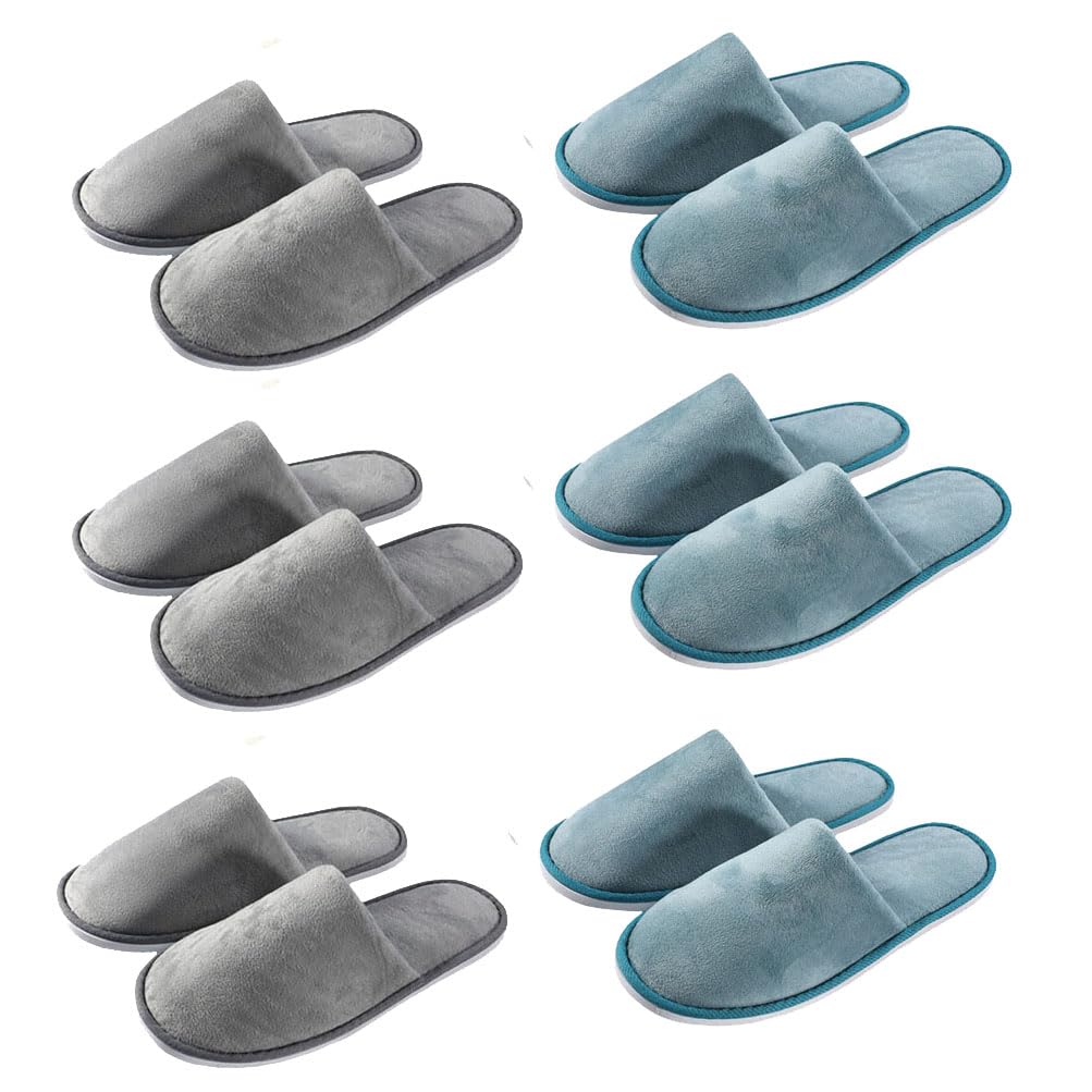 Zapatillas de casa, 4-6 pares Pantuflas Invitados,Zapatillas de Hotel,Zapatillas Casa Mujer Pantuflas Antideslizante de Invierno Zapatillas Estar por Casa Hombre Pantuflas Slippers