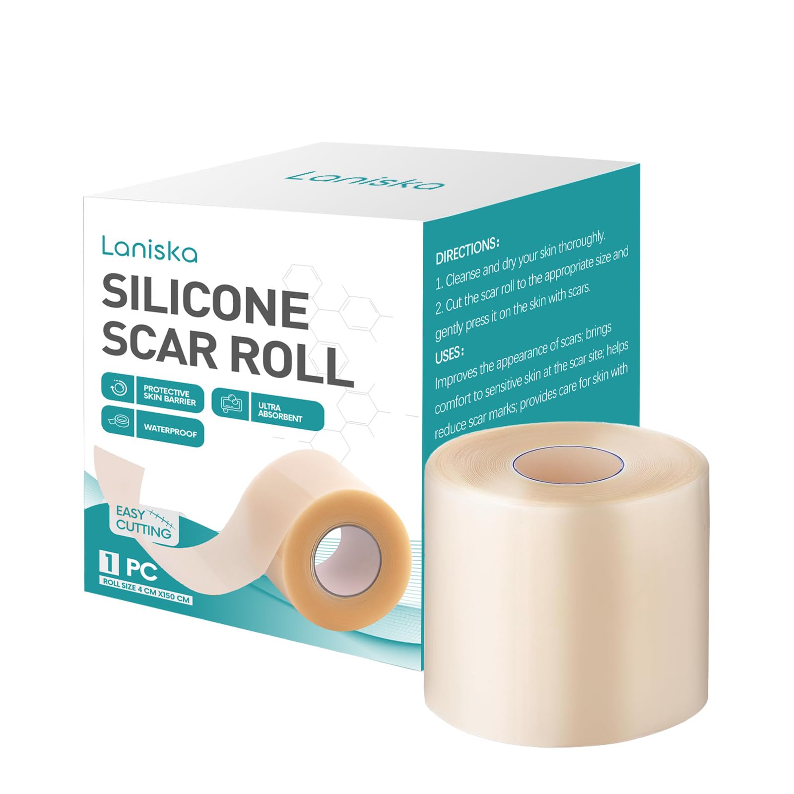 Hydrocolloid Roll, Medical Grade Hydrocolloid Dressing Roll, 4 X 1.5 Meter Skin Care Tape 1 Box, Advanced Wound Care Management, Surgical Scar Treatment, Blister Prevention, Acne Spot Treatment-picture-10