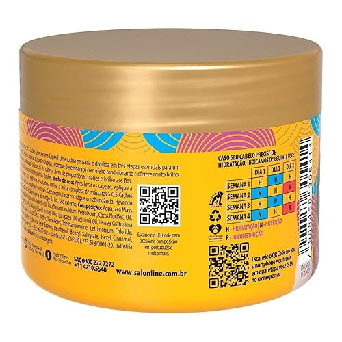 Miniatura 3 de Salon Line - Linha SOS Cachos (Cronograma Capilar) - Mascara de Hidratacao 300 Gr - (SOS Rizos (Horario Capilar) - Mascarilla Hidratante Net 17.63