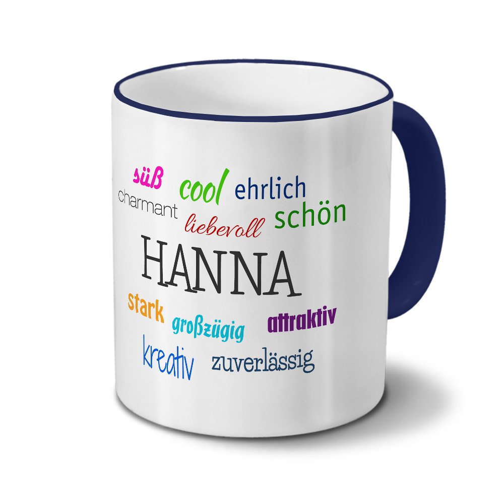 Personalisiert: Tasse Mit Namen Anni – Blaue Tasse Mit Positiven Eigenschaften