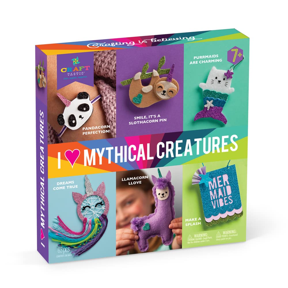 Craft-tastic - I Love Mythical Creatures Kit - Craft Kit Includes 6 Projects Featuring Mythical Creatures