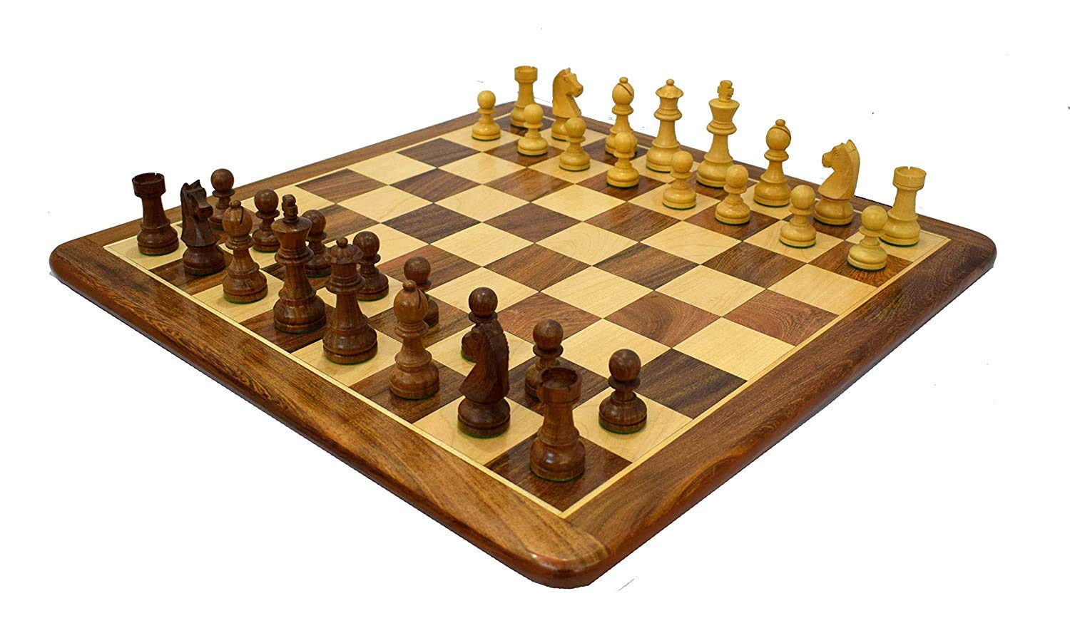 WIGANO Wooden Chess Board with 3.75" inch King Size,Beautifully Crafted Including 32 Pawns Wooden Chess Board Made with Bag for Chess Pieces(21"x 21"Inch,Brown Color) (21"X21" Inch) (B0D6WDDJ6Y) Amazon Price History, Amazon Price Tracker