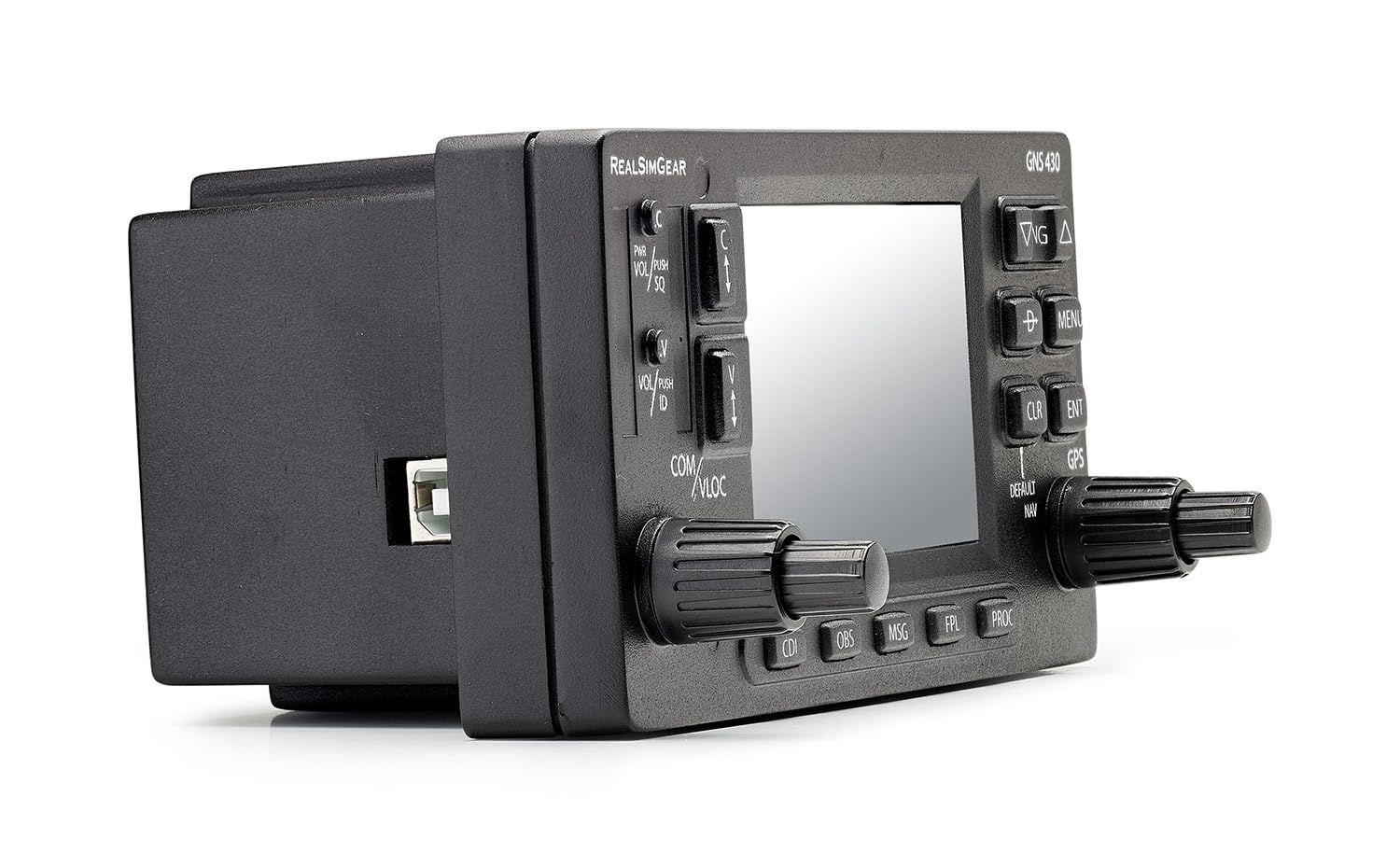 Aerosoft RealSimGear GNS430 Garmin GNS 430 Hardware für Flugsimulator mit 3,5 Zoll LCD, Desktop- & Panel-Montage, für Windows PC