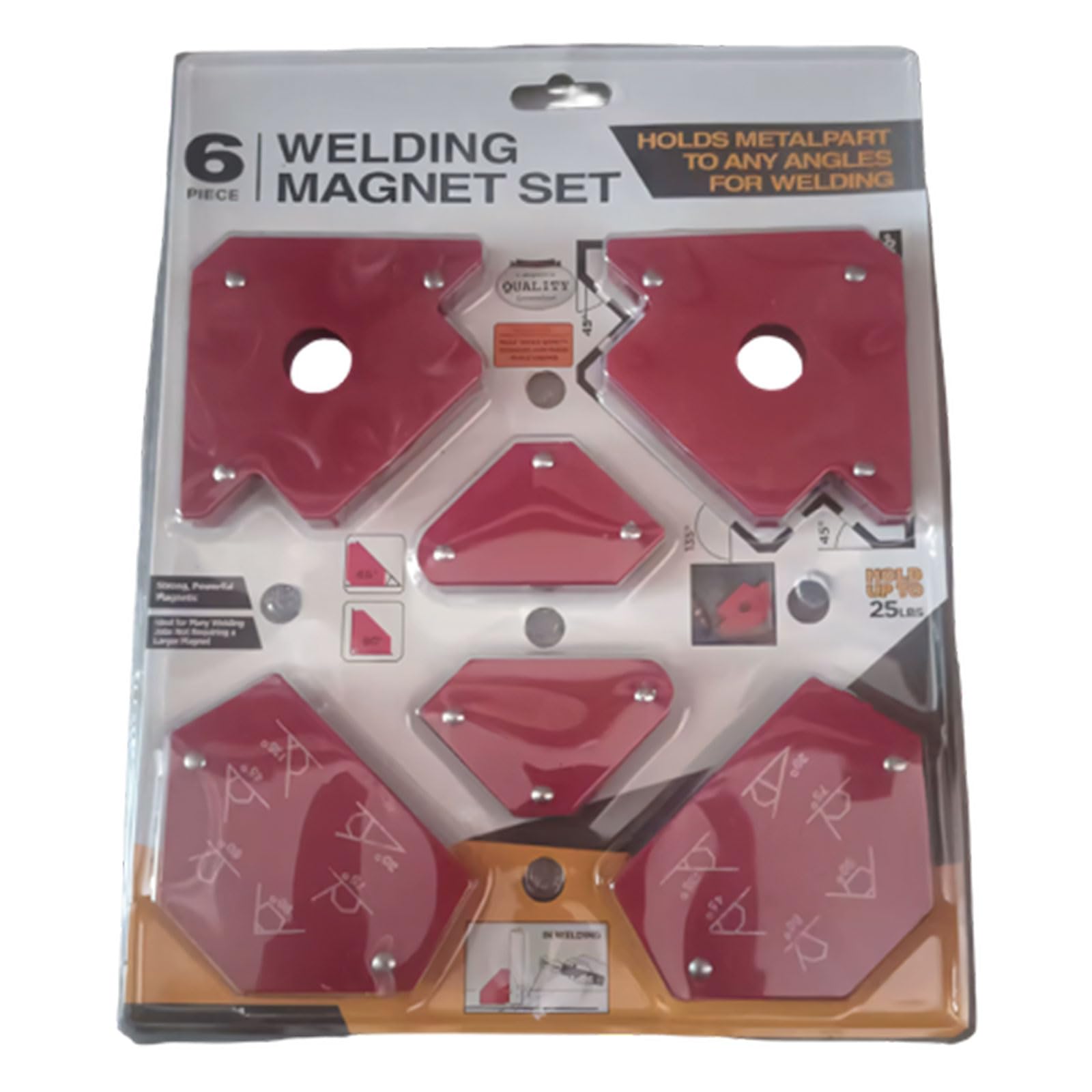 Multipurpose Steel Welding Clamps 6Pcs Holder with Antislip Pad for Secure Workholding Holder