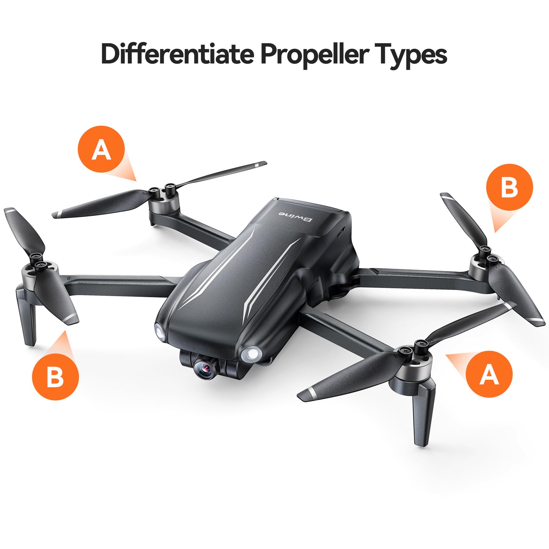 Bwine Drone 4 Pcs Original Propellers for F7MINI SE, RC Drone Quadcopter - Black