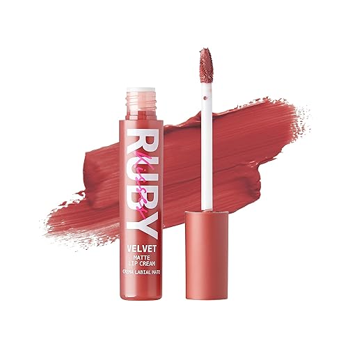Ruby Kisses Crema de labios de terciopelo, lápiz labial con acabado mate, color rico, tinte de labios de larga duración, ligera, nutritiva, disponible en Yaxa Venezuela