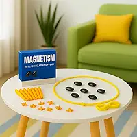 Jogos de Tabuleiro Pedrinhas Magnéticas Estratégicas | Brinquedo Interativo com Ímãs para Toda a Família | Coordenação Motora e Raciocínio Rápido Educativo (Modelo 1)