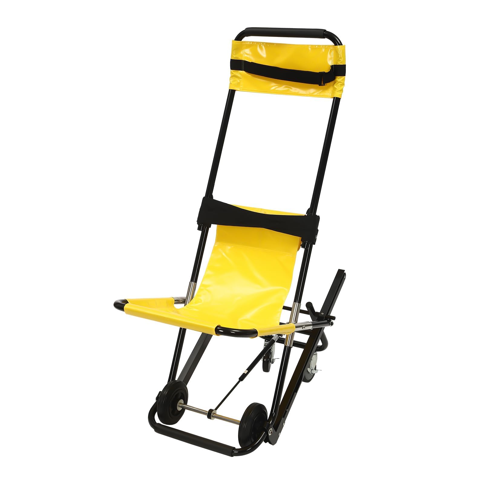 Manual Lift Stair Chair for Emergency Evacuation, 350 lbs Portable Folding Stair Climbing Transport Chair with 2 Wheels, Aluminum Patient Transfer Chair for Elderly, Hospitals, Ambulance & Fire Rescue