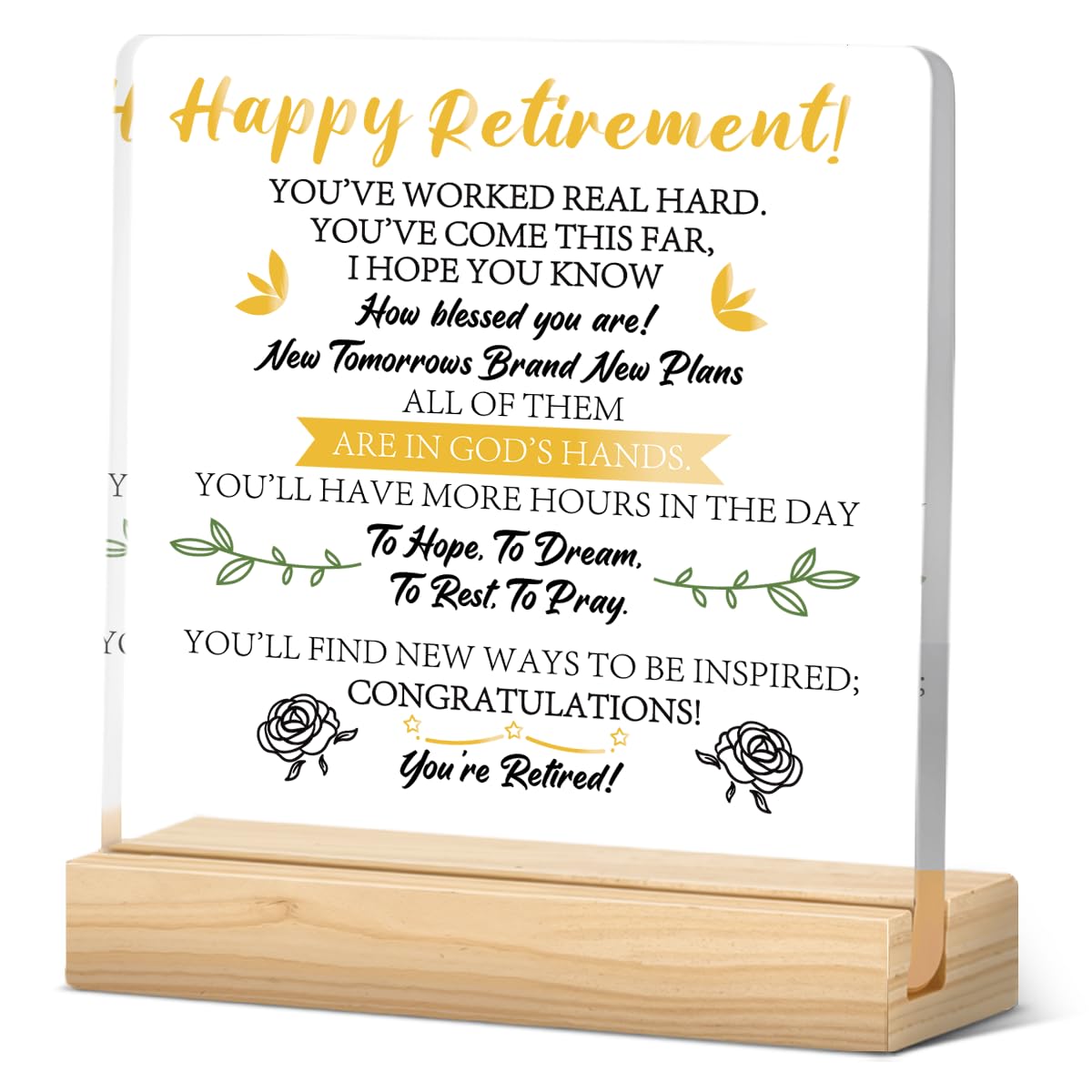 Retirement Gifts for Women/Men, Happy Acrylic Retirement Gifts,Happiness Gag Gift for Retirees-Retire Gift for Retired Cadre Worker Coworker Teacher Nurse Boss