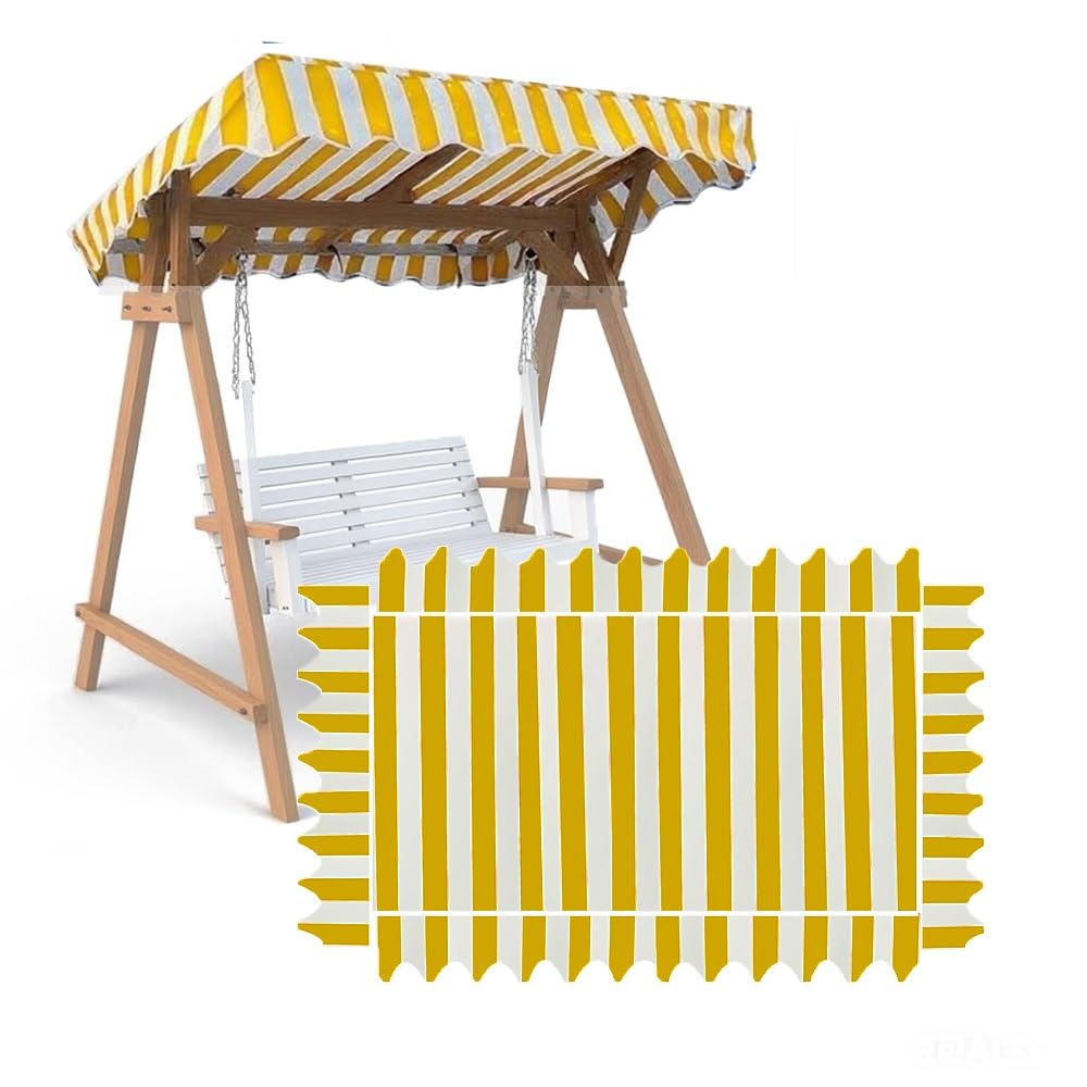Toldo de repuesto para columpio de porche ideal para tardes de sol a rayas rojas