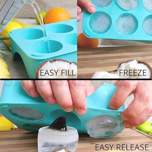 Vista 11 de Shark Fun - Bandejas para cubitos de hielo, paquete de 2, moldes de aleta de tiburón, formas divertidas