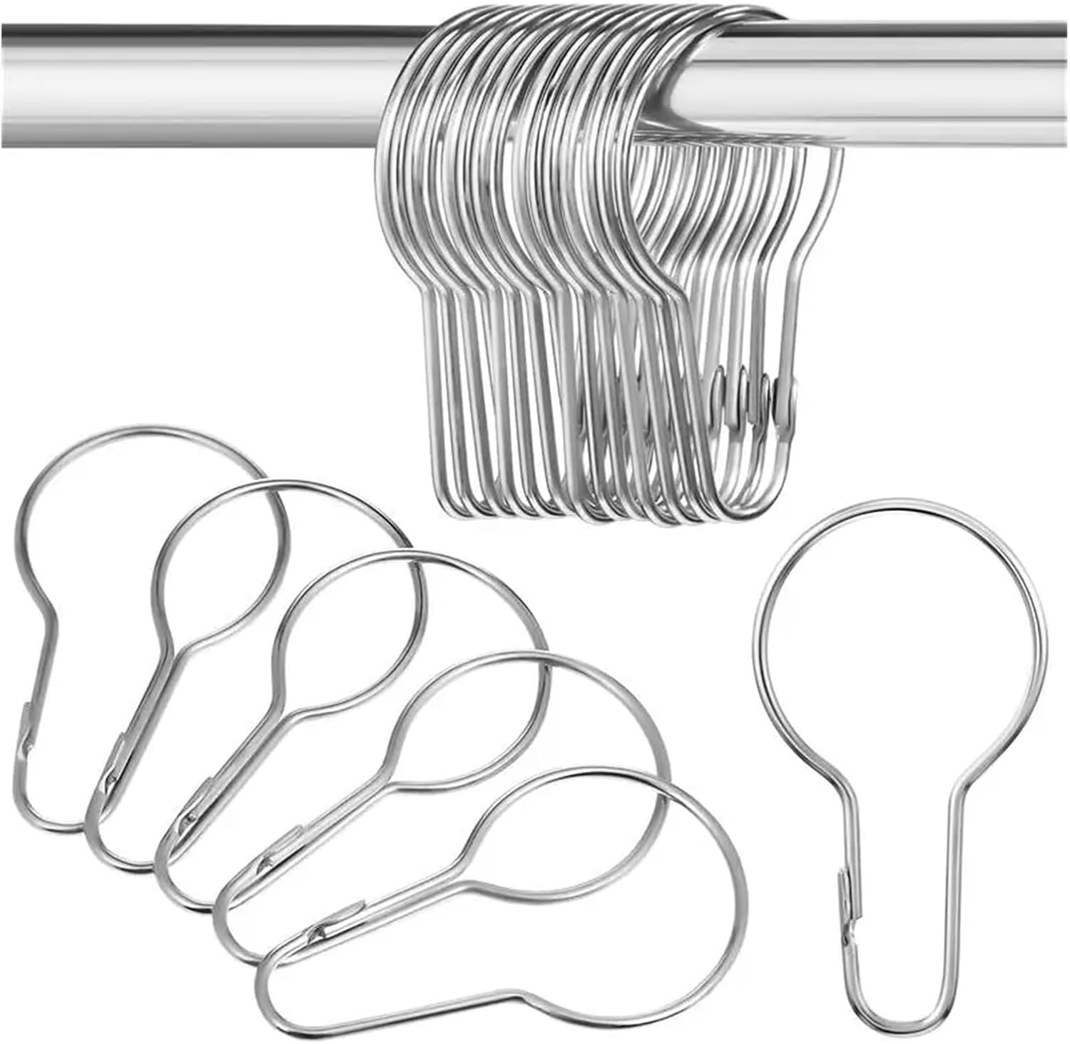 Curtain Rings for Drapes 100pcs Bathroom Curtain Ring Accessories Hook Shower Curtain Hook Bath Rod Hanging Gourd Shaped Buckle