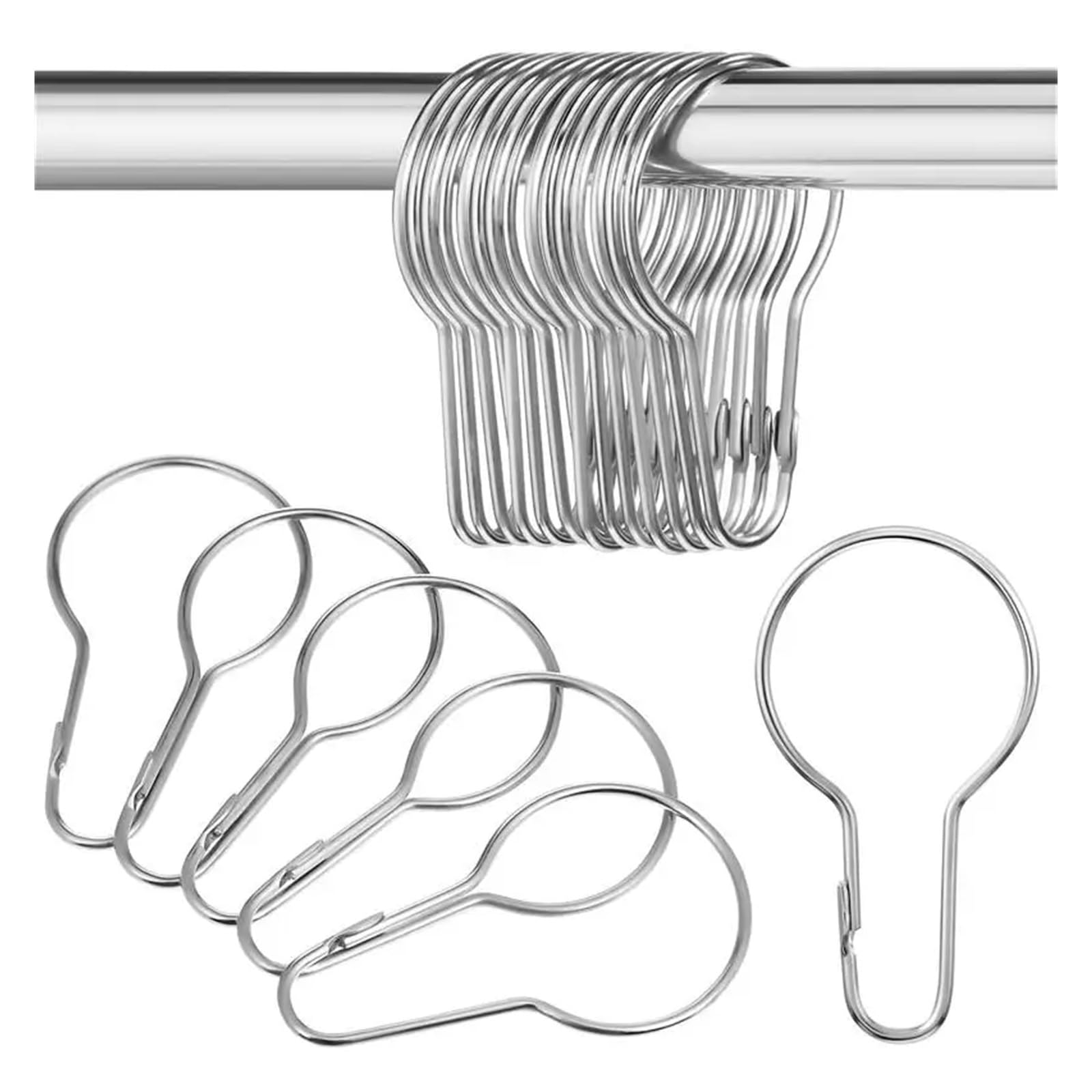 cafe curtain rings 100pcs Bathroom curtain ring accessories hook Shower Curtain Hook Bath rod hanging gourd shaped buckle