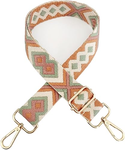 Correa ancha ajustable de 51.2 in para bolsa cruzada, accesorios extraíbles bordados (color modelo G, tamaño 1SIZE)