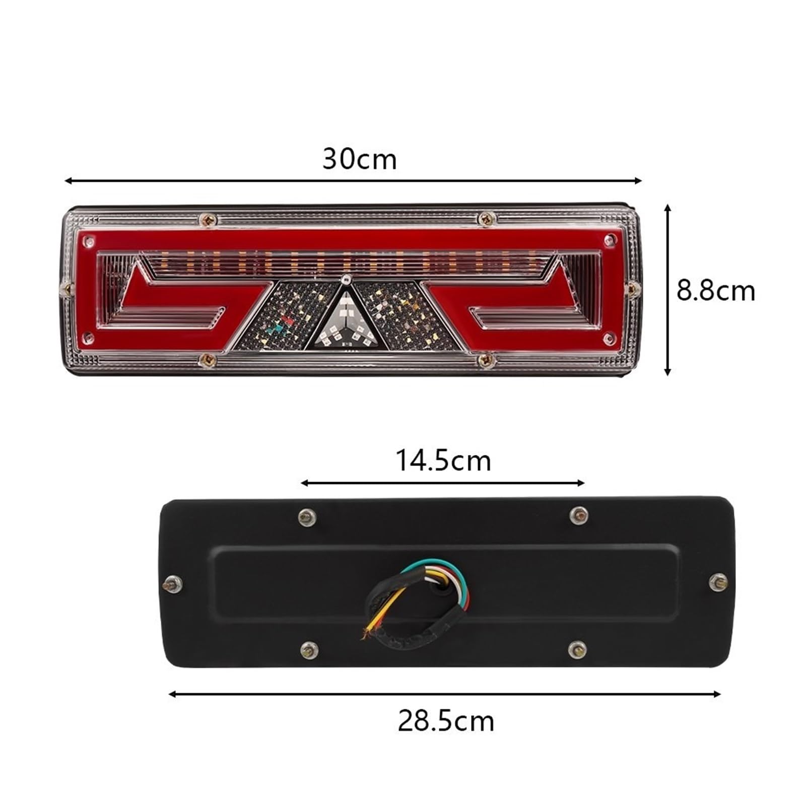 Genérico luz de freno Luces traseras de 12V y 24V para remolque, luces para camión, luz trasera, parada para lámpara indicadora marcha atrás, 2 uds bombilla de luz trasera
