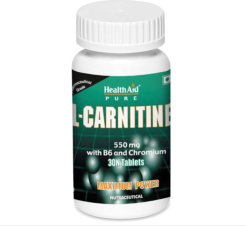 HealthAid L-Carnitine 550mg with B6 and Chromium – 30 Veg Tablets
