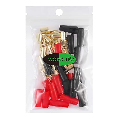 Miniatura 2 de Wakauto 10 pares de adaptadores de horquilla de espada de cobre chapados en oro de 8 calibres para terminal de espada, conectores de clavijas de