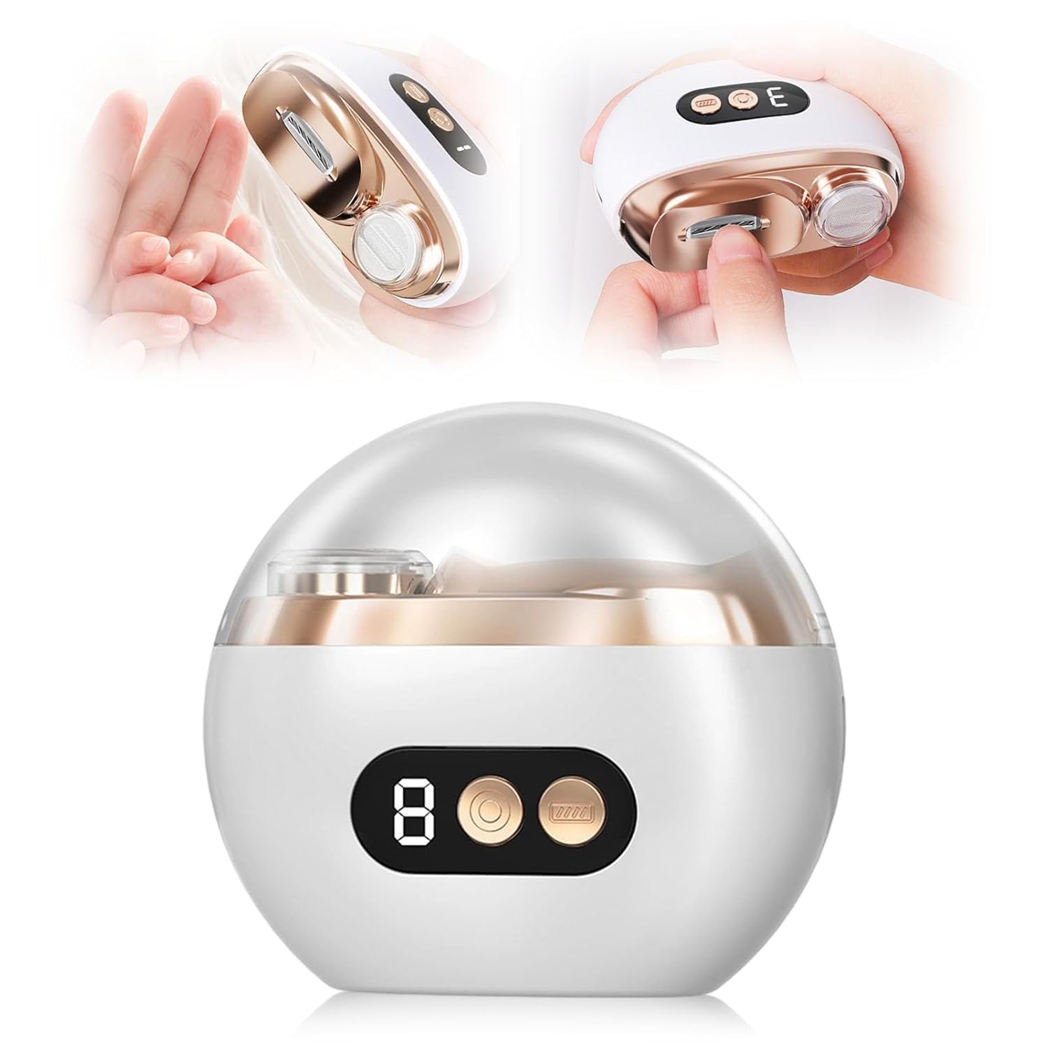 3 in 1 Automatic Electric Nail Clippers, Electric Nail Clippers for Adults Seniors Baby Nail Clippers 3 Speed Rechargeable Nail Trimmer with Polisher LED Light-image-34