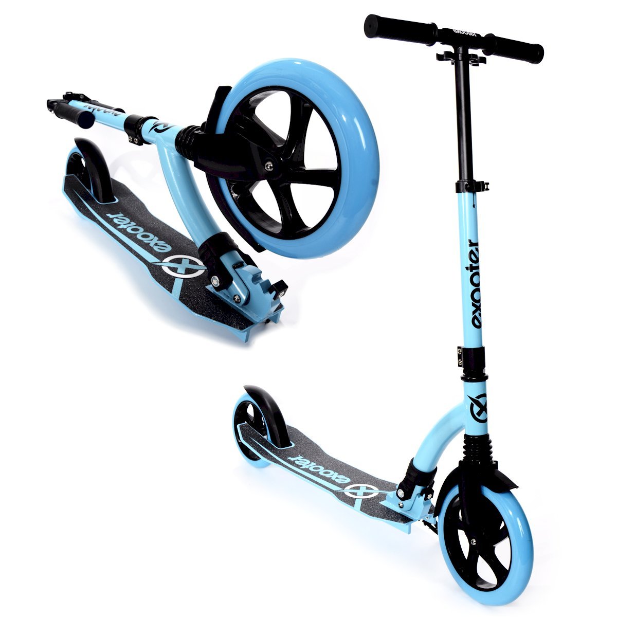 M1850 6XL Adult Kick Scooter with Front Shocks and 180mm/240mm Wheels in Vibrant Colors.