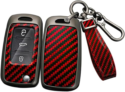 Miniatura 10 de ontto Funda para llavero de automóvil para Volkswagen Jetta Golf GTI Passat Polo Tiguan Atlas Touareg Beetle Flip Flip Llave plegable, soporte de
